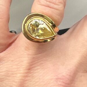 Mid-Century Vintage signed Joseph Esposito 14kGS cocktail ring